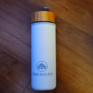 SACRED LOTUS LOVE Loose Leaf Tea Infuser Tumbler 18 ounce double wall White New…
